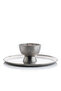 Silver Stainless Steel Serving Bowl and Plate Set of 2 from Tila