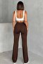 High Waist piped Flared Leggings - t Shaping / Sculpting Pants Look Leggings - 3