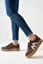 Acı Kahve Suede Women's Sneakers Retro Sneakers Stitched Sole - 2