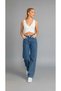 Women's Medium Blue Stretch Fabric Super High Waist Loose Jean Leg Denim Palazzo Pants - 3