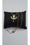 Stainless Steel Gold Color Love Arrow Zircon Stone Necklace - 8