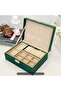 Two-Layer Jewelry Box Green Jewelry Organizer Stylish and Compact Classic Premium