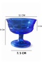 Set of 2 Footed Cobalt Blue Checkerboard Patterned Glass Dessert Bowls - Ice Cream, Magnolia Presentation Glass - 4