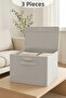 3 Pieces - Gray Multi-Purpose Storage Box - 30 X 30 X 30 cm - Upright Toy Box - Organizer - 2
