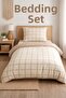 Single Size Fitted Sheet Duvet Cover Set |   Cotton