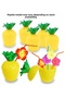 Pineapple hawaii luau aloha drink container cup with straw 10x13 cm 1 piece