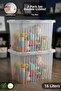 Set of 2 - Lockable Lid Toy Box - Baby Kids Room Organizer - 16 Lt Beige