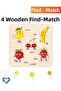 Educational 4 Pieces Find-Plug Toy Vehicles, Fruits, Vegetables and Engineering Vehicles - 3
