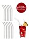 12 Transparent Glass Curved Straws - Glass Straws 12 Pieces