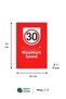 Sign from the Warning Sign Series, the Sign'Limited Speed (30)' - 35X25 cm 3 mm Forex Foil Printing - 6