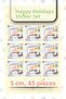Square Shape Happy Holidays Sticker 45Pcs 5cm Opaque Sticker School Report Label for Teachers