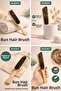 Professional Hair Bun Brush |   Natural Wooden Handle - 3