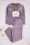Gri Animal Patchli Wellsoft Örme Pijama Takımı THMAW26PT00231 - 5