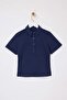 Wardrobe Essentials-Lacivert Regular/Normal Kalıp Dikiş Detaylı %100 Pamuk Örme Bluz TWOSS26BZ00043 - 5