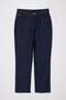 Koyu Mavi Paçası Kesikli Yüksek Bel %100 Pamuk Non-Stretch Straight Fit Jeans TBBAW26CJ00039 - 5