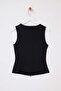 Wardrobe Essentials-Black Fitted/Bodycon Zipper Sleeveless Interlock Knitted Blouse Twoss26Bz00012 - 6