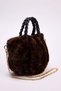 Brown Fur Knitted Handle Women's Shoulder and Hand Bag Takaw26Oc00065 - 4