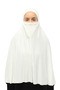 Ready-made Turban Veil Practical Scarf Hijab with Hijab - Prayer Cover Souffle (3XL) - Ecru - 3