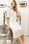 Women's Ecru Lace Combed Cotton Nightgown and Dressing Gown Set 6406 - 2