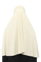 Ready-made Turban Veil Practical Scarf Hijab with Hijab - Prayer Cover Souffle (3XL) - Cream - 9