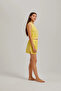 Yellow Thick Strap Viscose Women's Shorts Set - 3