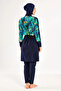 Dark Navy Blue Women's Elena Long Sleeve Hijab Swimsuit - 4