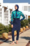 Dark Navy Blue Women's Elena Long Sleeve Hijab Swimsuit