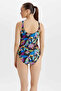 Women's Patterned Black Swimsuit 0355 - 3