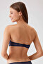 Women's Navy Blue 6203 Underwire Padded Strapless Lace Bra - 3
