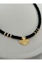 Black Fimo Necklace with Gold Apparatus - 4