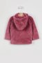 Baby Girl, Licensed, Uspa, Dusty Rose Fleece, Welsoft Hooded, Zippered Cardigan - 2