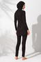 Long Sleeve Zippered Hijab Swimsuit Black 231914 - 2