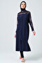 Yakut Full Covered Hijab Swimsuit 23512-23 Navy Blue