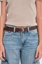 Classic Faux Leather Belt with Oval Buckle Brown - 6