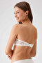 Women's Ecru 6203 Underwire Padded Strapless Lace Bra - 5