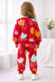 Girl's 3 Thread Fabric Tulip B Printed Fuchsia Tracksuit Set - 2