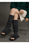 100% Premium Acrylic Knitwear Knitted Foot Warmer Leggings Anthracite