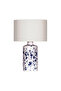 Polka Ceramic Lampshade – Handmade Blue Patterned Ceramic Table Lamp with Cream Hat