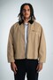 Beige Contrast Collar Artisan Men's Jacket