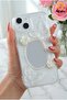 iPhone 13/14/15 Case 3D Butterfly Rose Pattern Mirrored Glitter Transparent Design Silicone Cover - 4