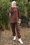 Brown Embroidered Tunic and Pants Set