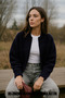 Dark Blue Women's Zippered Crew Neck Plain Knitwear Cardigan Winter-Seasonal Lycra Flexible Fabric Standard