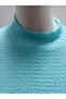 Turquoise Half Turtleneck Crop Body Slimfit Cotton Wrinkled Fabric Long Sleeve Body Mdmkir03Body - 6