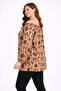 Women's Plus Size Brown Blouse with Crochet Detail at the Neck, Raglan Sleeves, Elasticated Cuffs 65N39291 - 3
