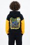 Boy's Multi-Colored Hooded College Jacket – Sporty Style Zippered Casual Sweatshirt Jacket - 4