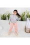 Two-piece gray and pink fur set - 3