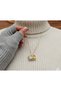 Sea Heart Pearl Detailed Minimal Silver Zircon Stone Chain Stainless Steel Necklace