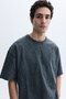 Men's Mink Color Loose Fit Crew Neck T-Shirt - 3