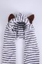 7-14 Years Old Girls Boys Winter Eared Plush One-Piece Scarf Beanie with Pocket Gloves Anthracite 1300 - 5