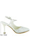 Perola Pearl White Satin Rhinestone Pearl Open Back Pointed Toe Thin Heeled Evening Dress Bridal Shoes - 5